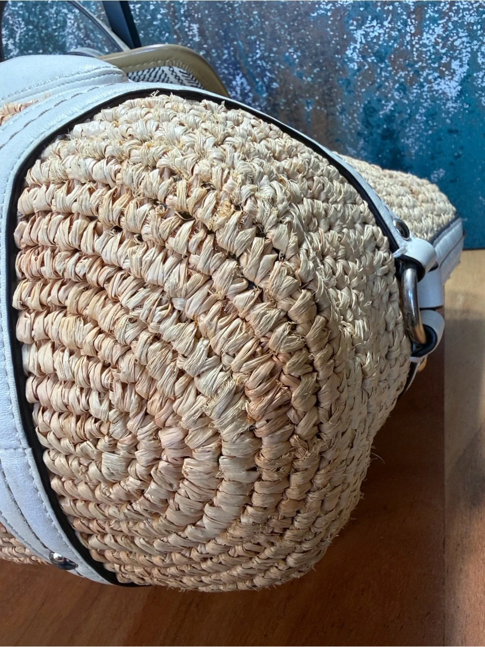Coach 2012 Straw Raffia Turnlock Bag GUC
